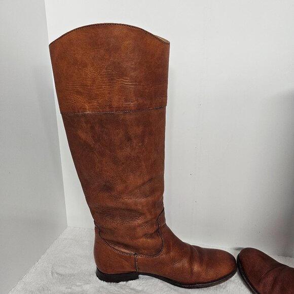 Frye & Co Brown High Equestrian Boots Leather Boho Western 9 - Picture 12 of 16